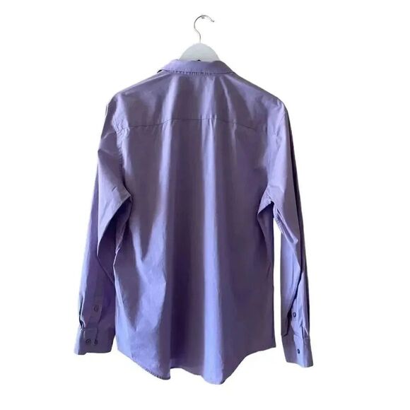 2 for $30 Alfani Slim Fit Lavender Button Down Party Mens Classic Shirt Sz L - Picture 5 of 10